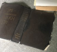 Damaged Torah with old cover